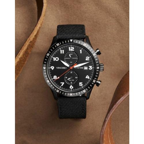 Vincero Altitude Mens Black Cordura Nylon Luminous Chronograph Watch