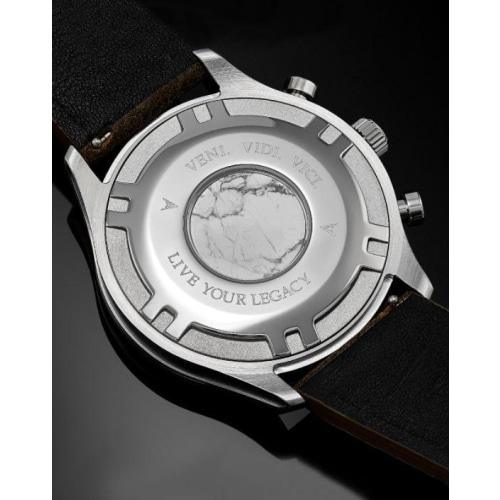 Altitude Mens Brown Italian Leather Blue Dial Luminous Chronograph Watch