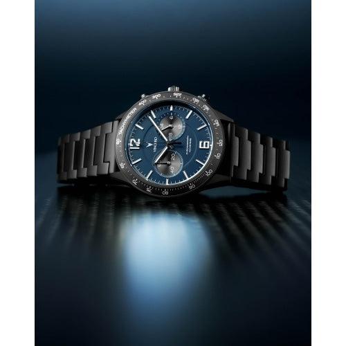 Vincero Apex Men’s Matte Black / Navy Blue Stainless Steel Chronograph Watch - WATCHES