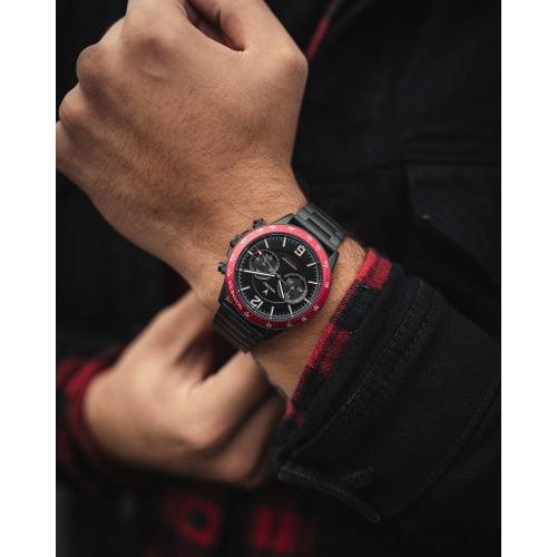 Vincero Apex Men’s Matte Black/Crimson Stainless Steel Chronograph Watch - WATCHES
