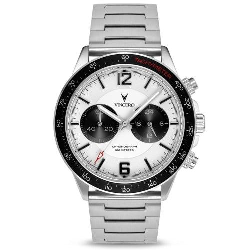 Vincero Apex Men’s Silver/Black Stainless Steel Chronograph Watch