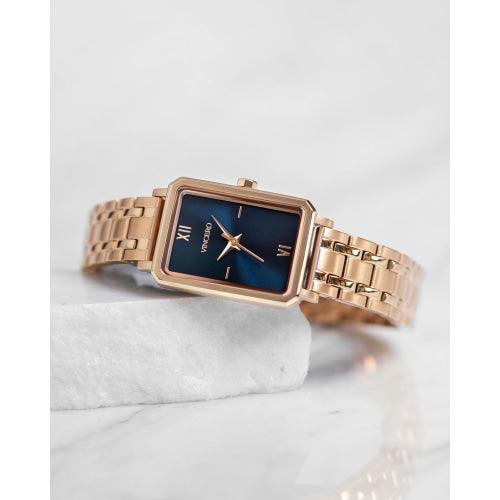 Vincero Ava Ladies Rose Gold/Turkish Blue Stainless Steel Square Watch - WATCHES