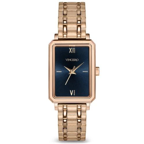 Vincero Ava Ladies Rose Gold/Turkish Blue Stainless Steel Square Watch - WATCHES