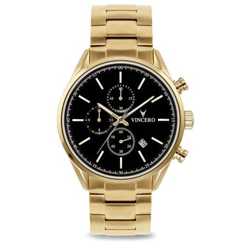 Vincero Chrono S Men’s Gold/Black Stainless Steel Chronograph Watch