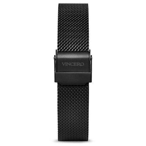 Vincero Eros Ladies Black Minimalist Stainless Mesh Watch - WATCHES