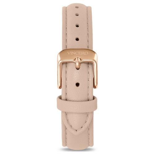 Vincero Eros Ladies Nude Italian Leather Rose Gold & White Watch