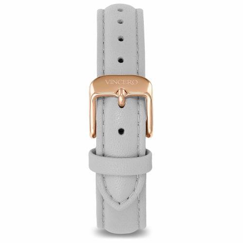 Eros Petite Ladies Grey Italian Leather Rose Gold & White Watch