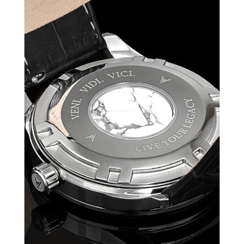 Vincero Kairos Mens Black/Gold Italian Leather Analogue Watch - WATCHES