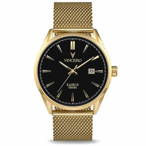 Kairos Mens Gold Mesh Stainless Steel Analogue Watch