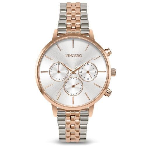Vincero Kleio Ladies Rose Gold/Silver Chronograph Mesh Watch - WATCHES
