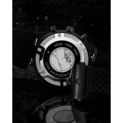 Vincero Rogue Limited Edition Mens Black/Grey Leather Sapphire Chronograph Watch - WATCHES