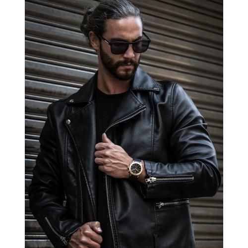 Rogue Mens Black Silicone Gold Case Sapphire Chronograph Watch