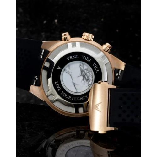 Rogue Mens Black Silicone Gold Case Sapphire Chronograph Watch