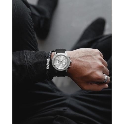 Vincero Rogue Mens Black/Silver Silicone Sapphire Chronograph Watch - WATCHES