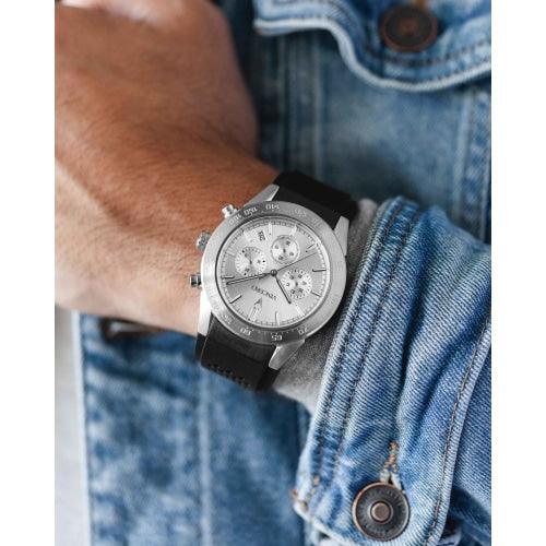 Vincero Rogue Mens Black/Silver Silicone Sapphire Chronograph Watch - WATCHES