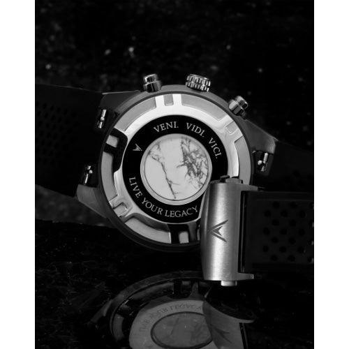 Vincero Rogue Mens Black/Silver Silicone Sapphire Chronograph Watch - WATCHES