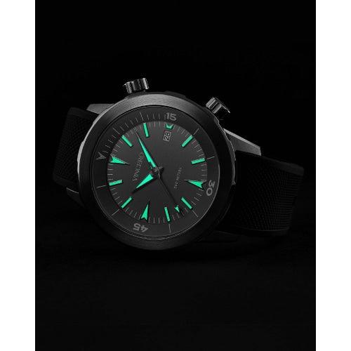 Vincero Vessel Limited Edition Men’s Black/Blue Silicone Divers Watch - WATCHES