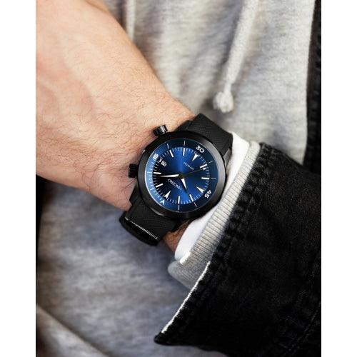 Vincero Vessel Limited Edition Men’s Black/Blue Silicone Divers Watch - WATCHES