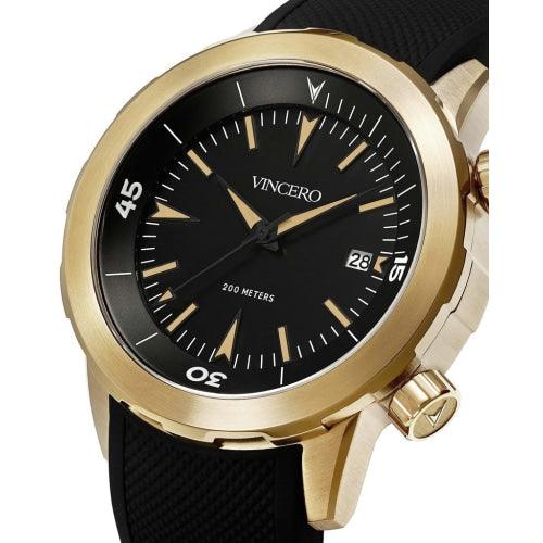 Vincero Vessel Limited Edition Men’s Black/Gold Silicone Divers Watch