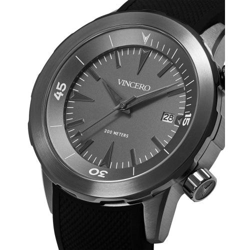 Vincero Vessel Limited Edition Men’s Black/Gunmetal Silicone Divers Watch